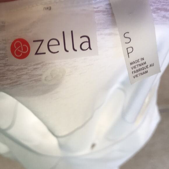 Zella White Cold Shoulder Sheer Long Sleeve Athletic Top Women's Size Small - Picture 7 of 7